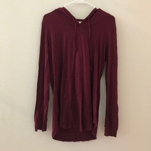 Red Sweater T shirt with Hoodie